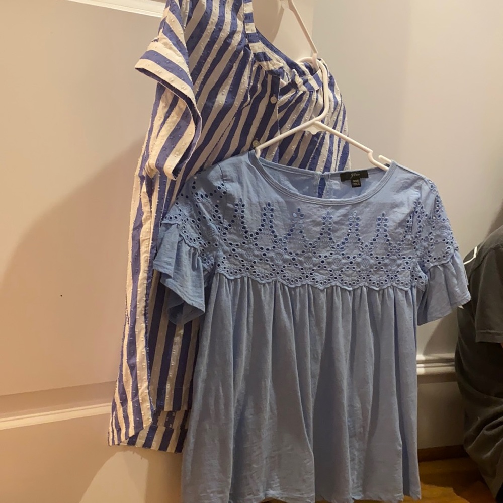 two super cute blue tops